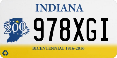 IN license plate 978XGI