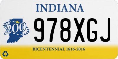 IN license plate 978XGJ
