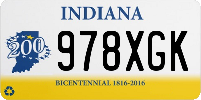 IN license plate 978XGK