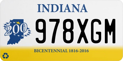 IN license plate 978XGM