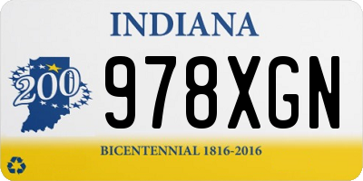 IN license plate 978XGN