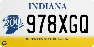 IN license plate 978XGQ