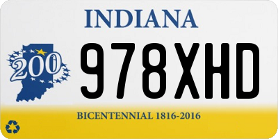 IN license plate 978XHD
