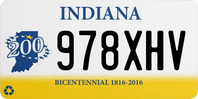 IN license plate 978XHV