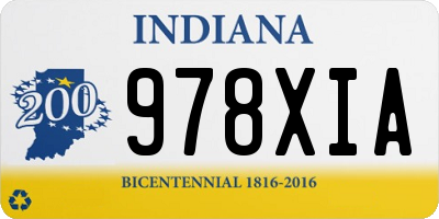 IN license plate 978XIA