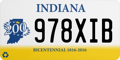 IN license plate 978XIB