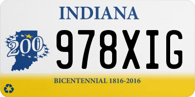 IN license plate 978XIG