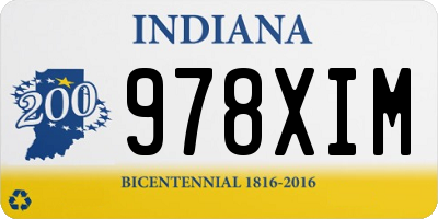 IN license plate 978XIM