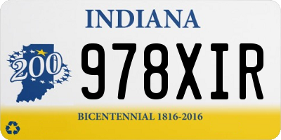 IN license plate 978XIR