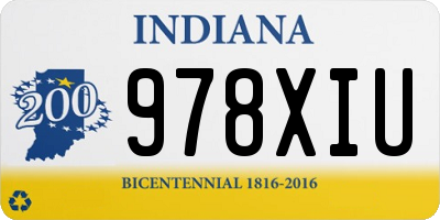 IN license plate 978XIU