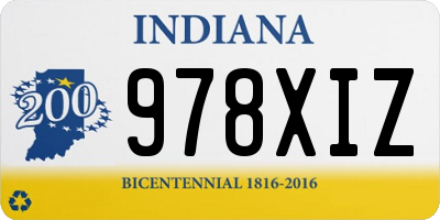 IN license plate 978XIZ
