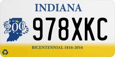 IN license plate 978XKC