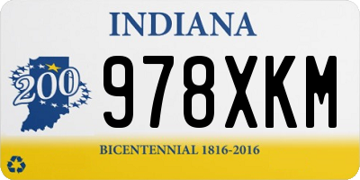IN license plate 978XKM