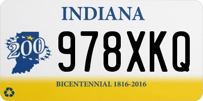 IN license plate 978XKQ