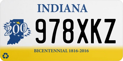 IN license plate 978XKZ