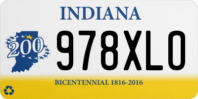 IN license plate 978XLO