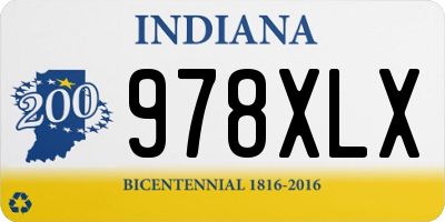 IN license plate 978XLX