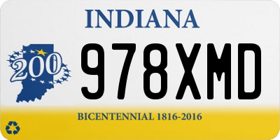 IN license plate 978XMD