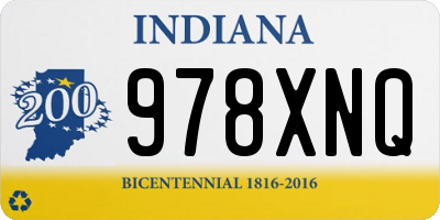 IN license plate 978XNQ