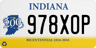 IN license plate 978XOP