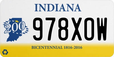 IN license plate 978XOW