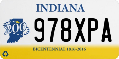 IN license plate 978XPA