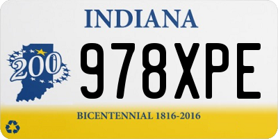 IN license plate 978XPE
