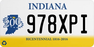 IN license plate 978XPI