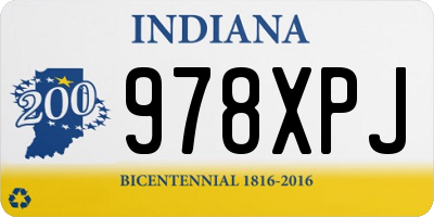 IN license plate 978XPJ