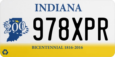 IN license plate 978XPR