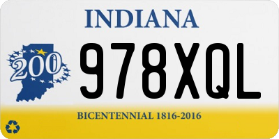 IN license plate 978XQL