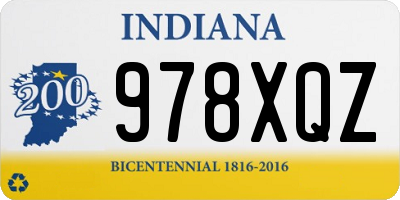 IN license plate 978XQZ