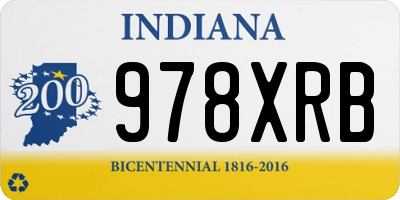 IN license plate 978XRB