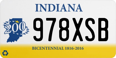 IN license plate 978XSB