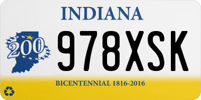 IN license plate 978XSK