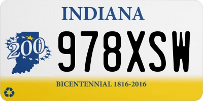 IN license plate 978XSW