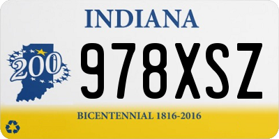 IN license plate 978XSZ