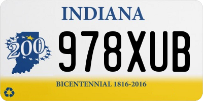 IN license plate 978XUB