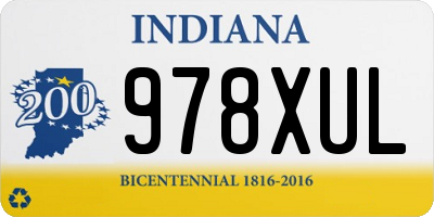 IN license plate 978XUL