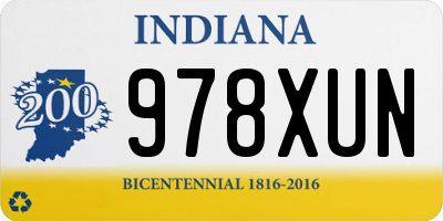 IN license plate 978XUN