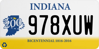 IN license plate 978XUW