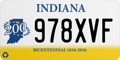 IN license plate 978XVF