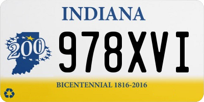 IN license plate 978XVI