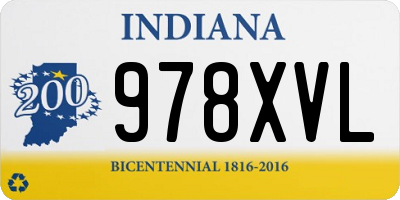 IN license plate 978XVL
