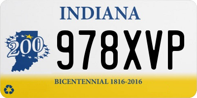 IN license plate 978XVP