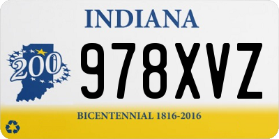 IN license plate 978XVZ