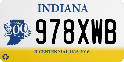 IN license plate 978XWB