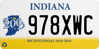 IN license plate 978XWC