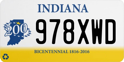 IN license plate 978XWD