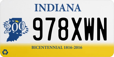 IN license plate 978XWN